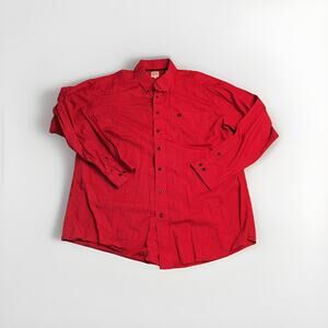 Cinch Shirt Mens XL Red Geometric Print Button Down Western Long Sleeve